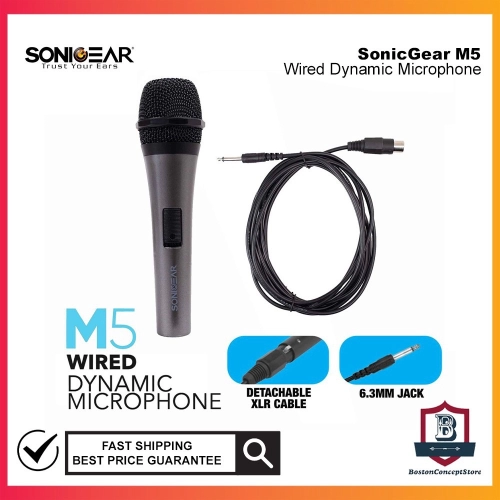 SonicGear M5 Wired Dynamic Microphone (4m Cable) 1 Year Warranty - R & E GADGET SDN BHD