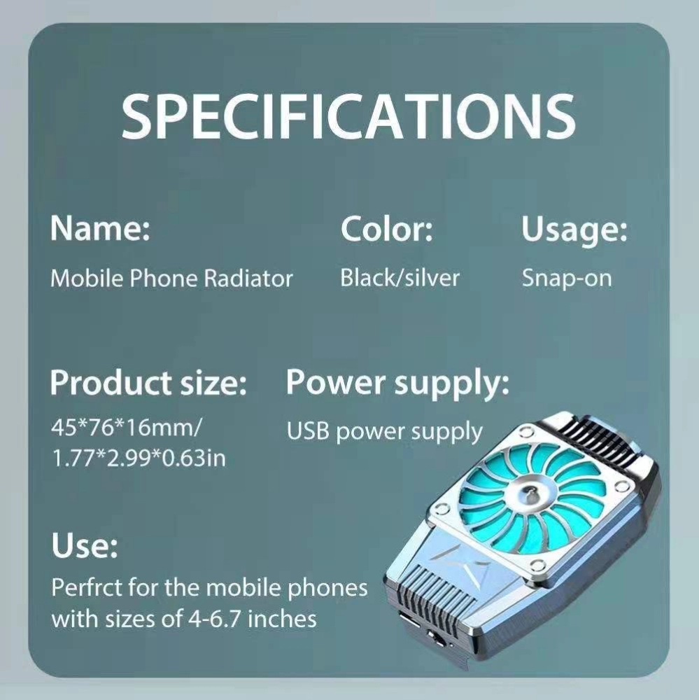 H15 Universal Portable Mobile Phone Game Cooler Cooling Fan Radiator For  IPhone Fast Cooling Light Effect Mute Phone Selangor, Klang, Kuala Lumpur  (KL), Malaysia Supplier, Suppliers, Wholesaler, Retailer | R & E