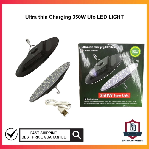 Ultra thin Charging 350W Ufo Pasar Malam Lampu Lamp Super Light 5 Lithium Batteries Ready Stock Pasar Malam LED Light