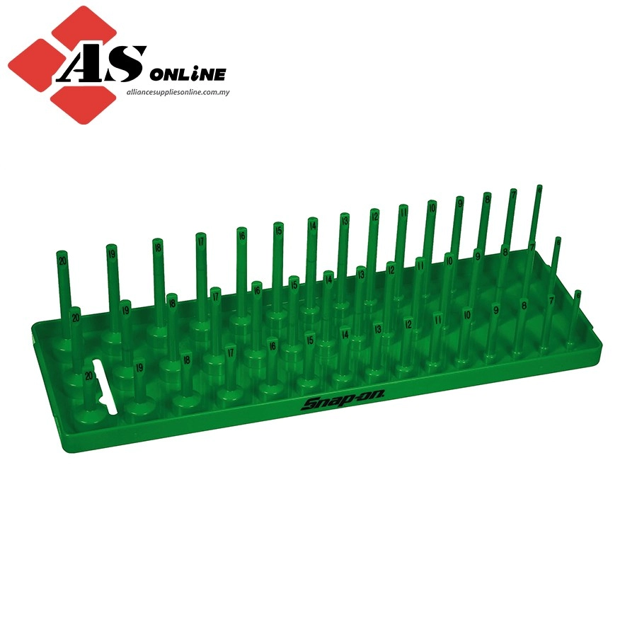 SNAP-ON 3/8" Metric Post 3-Row Socket Tray (Extreme Green) / Model: KA383METGN