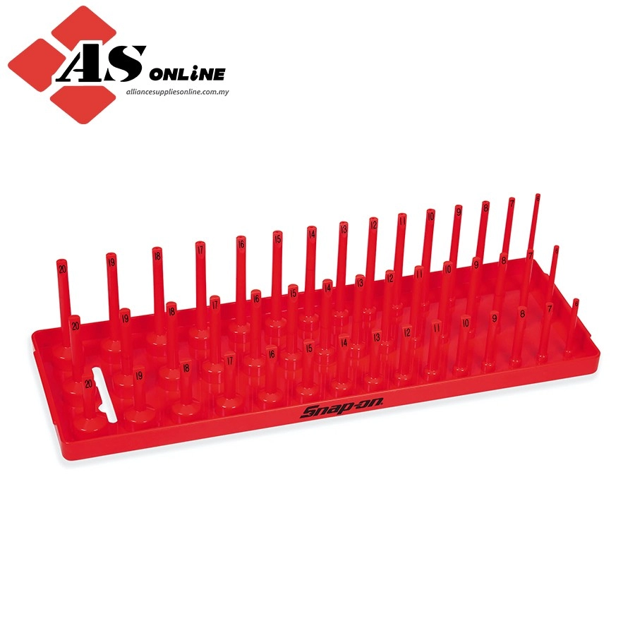 SNAP-ON 3/8" Metric Post 3-Row Socket Tray (Snap-on Red) / Model: KA383METRD