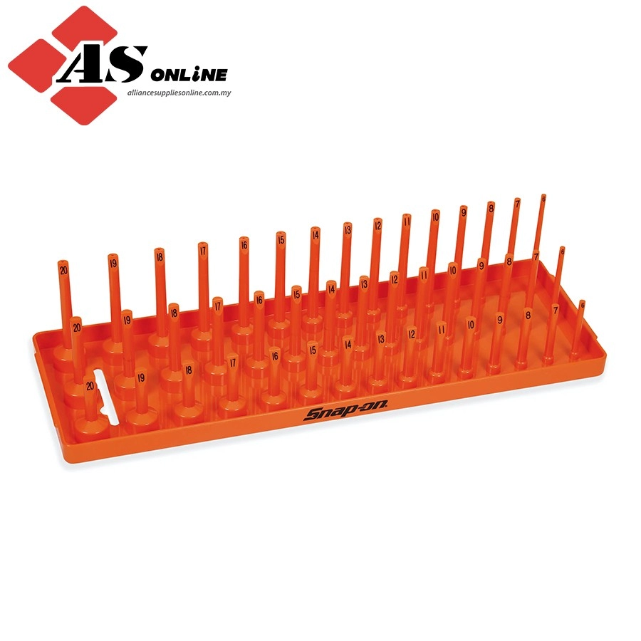 SNAP-ON 3/8" Metric Post 3-Row Socket Tray (Electric Orange) / Model: KA383METOR