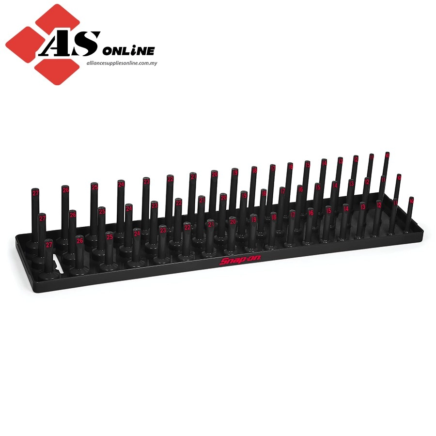 SNAP-ON 1/2" 3-Row Post-Style Socket Tray (Black) / Model: KA123METBK