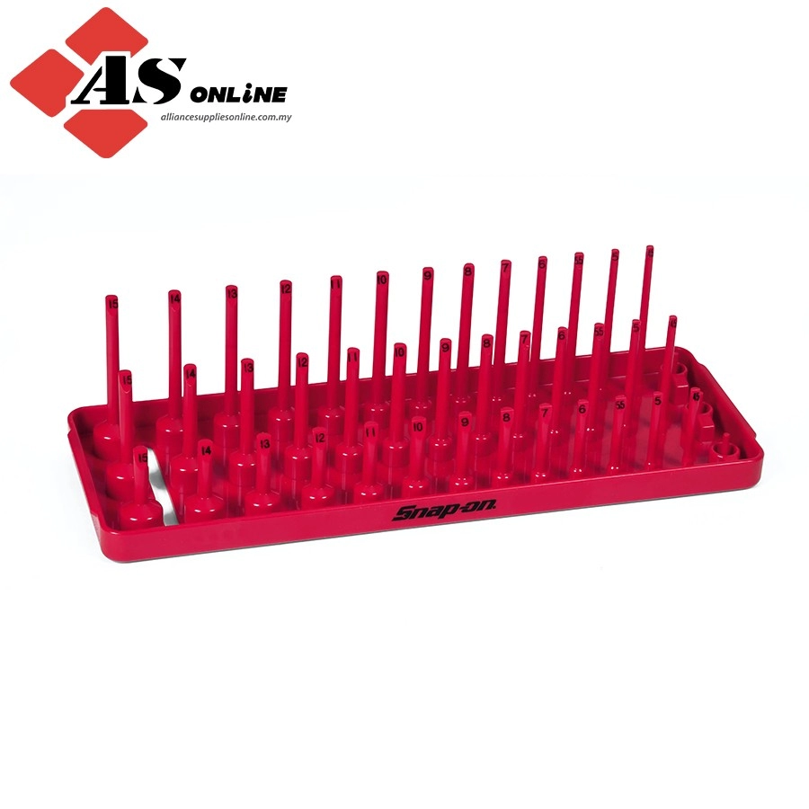 SNAP-ON 1/4" Metric Post 3-Row Socket Tray (Snap-on Red) / Model: KA143METRD