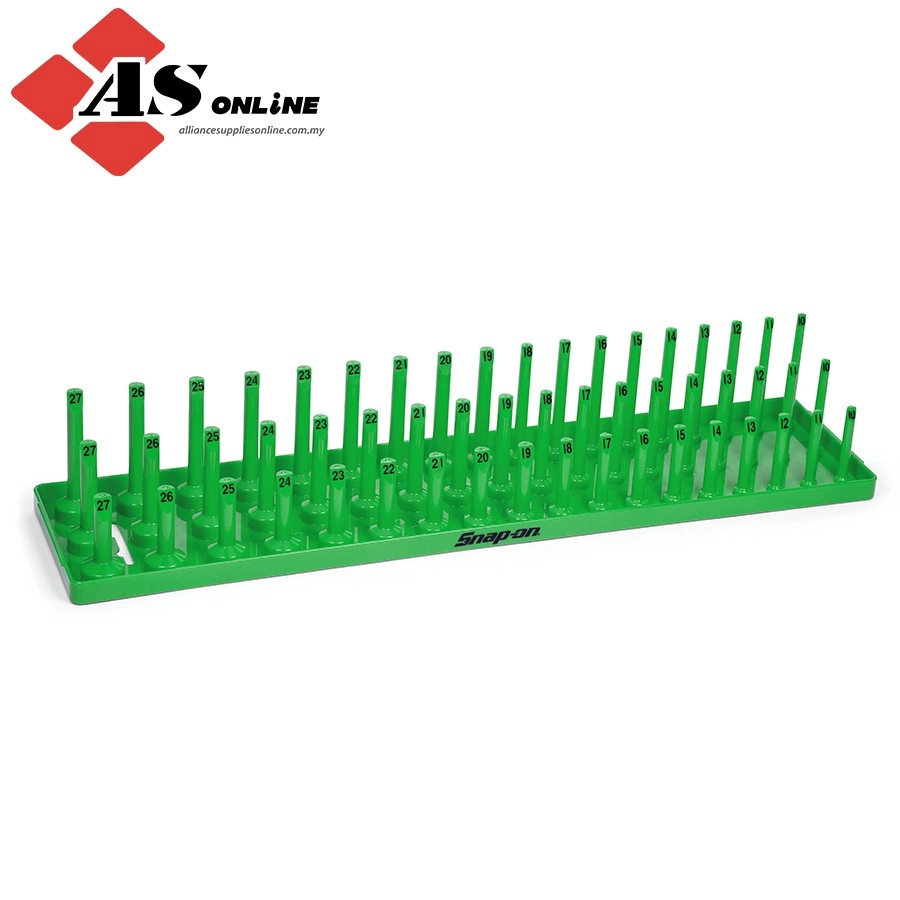 SNAP-ON 1/2" 3-Row Post-Style Socket Tray (Green) / Model: KA123METGN