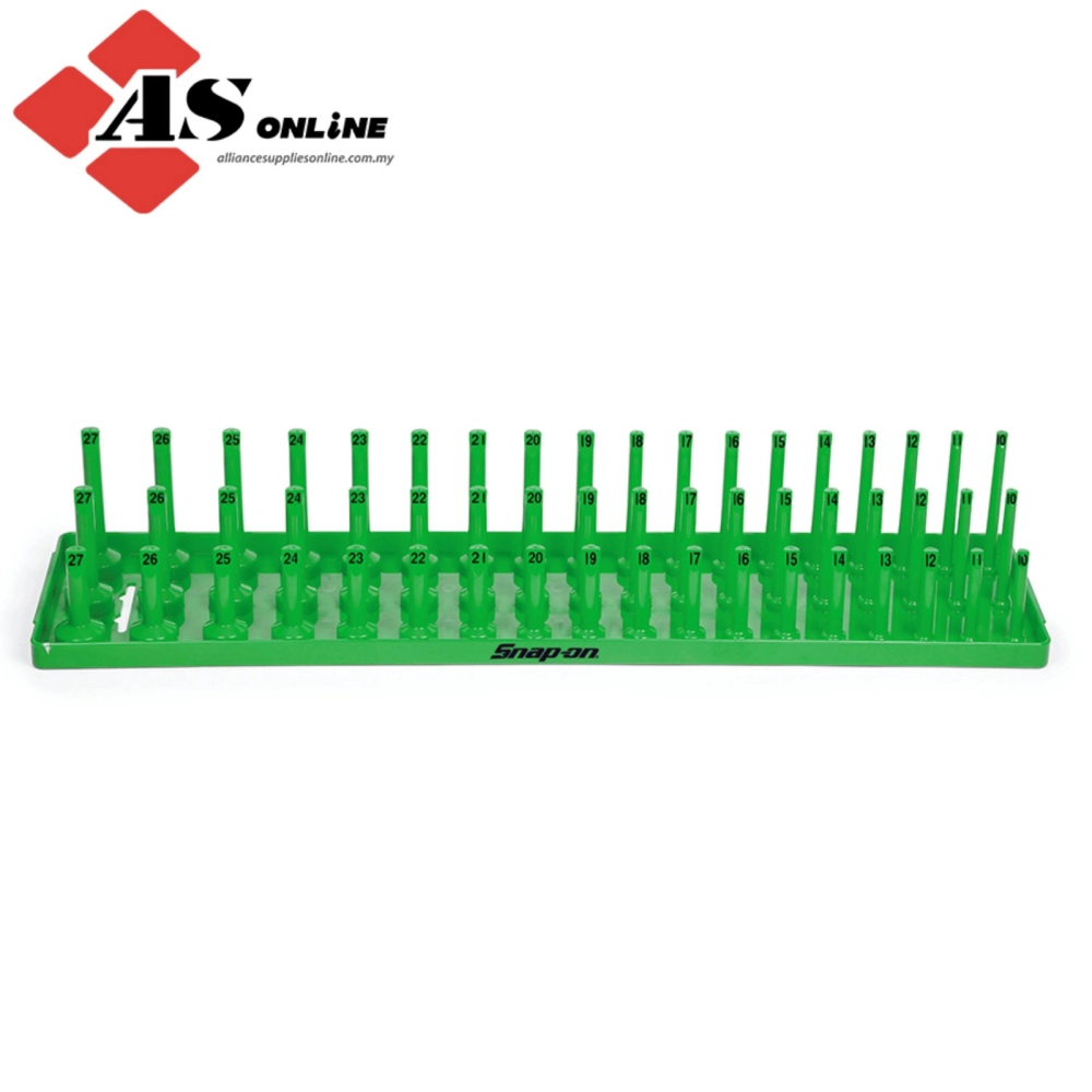 SNAP-ON 1/2" 3-Row Post-Style Socket Tray (Green) / Model: KA123METGN