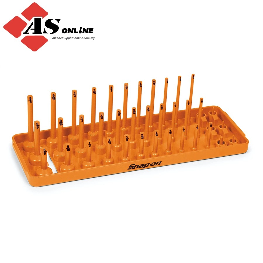 SNAP-ON 1/4" SAE Post 3-Row Socket Tray (Electric Orange) / Model: KA143FROR
