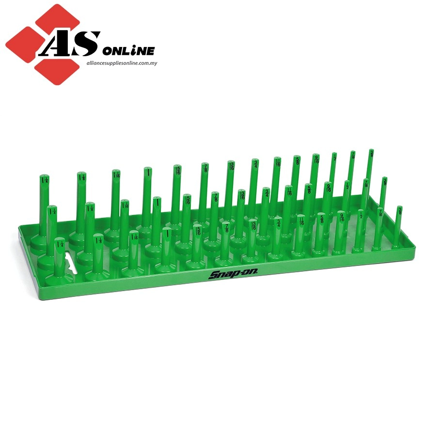 SNAP-ON 1/2" 3-Row Post-Style Socket Tray (Green) / Model: KA123FRGN