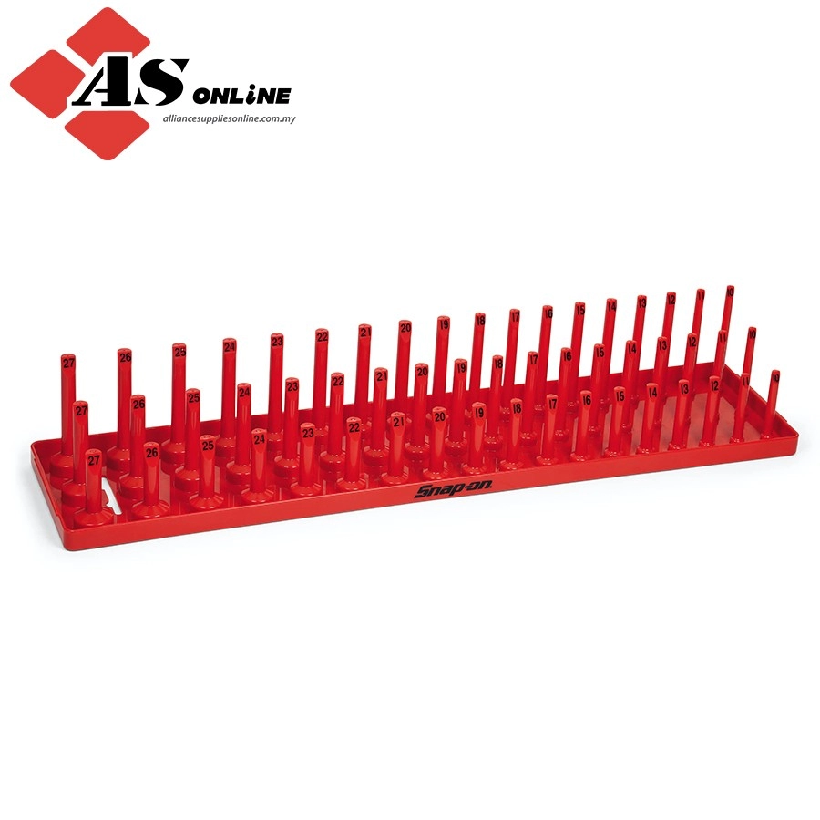 SNAP-ON 1/2" 3-Row Post-Style Socket Tray (Snap-on Red) / Model: KA123METRD