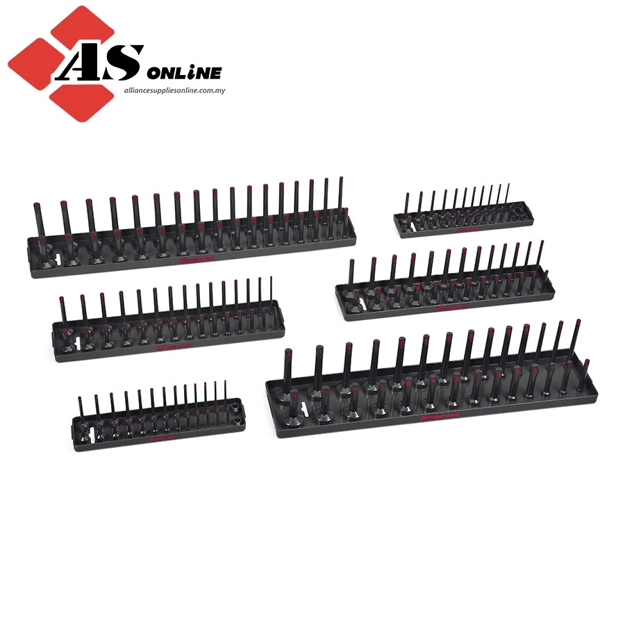 SNAP-ON 6 pc 2-Row SAE/ Metric Post Socket Tray Set / Model: KAHNSX6BK