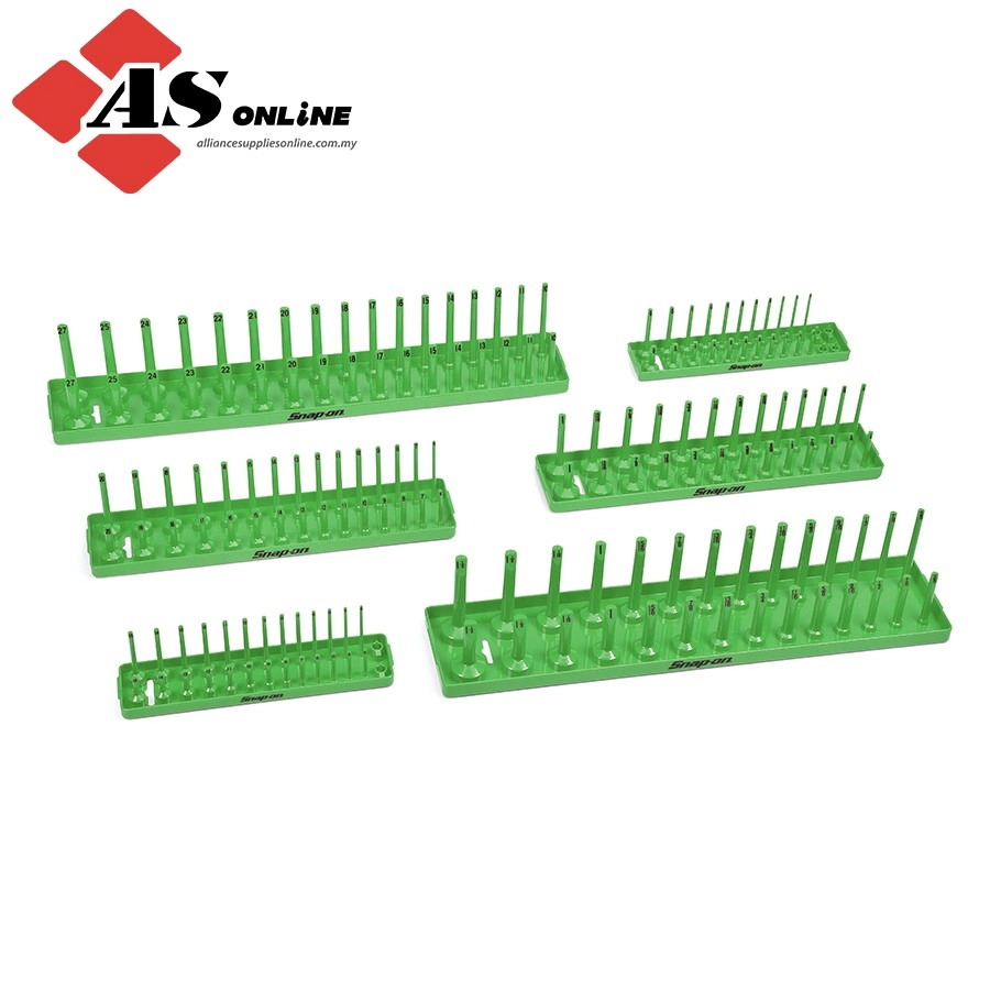SNAP-ON 6 pc 2-Row SAE/ Metric Post Socket Tray Set (All Drive Sizes) / Model: KAHNSX6GN