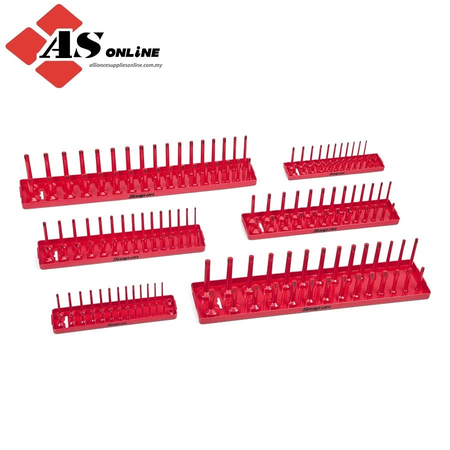 SNAP-ON 6 pc 2-Row SAE/ Metric Post Socket Tray Set / Model: KAHNSX6RD