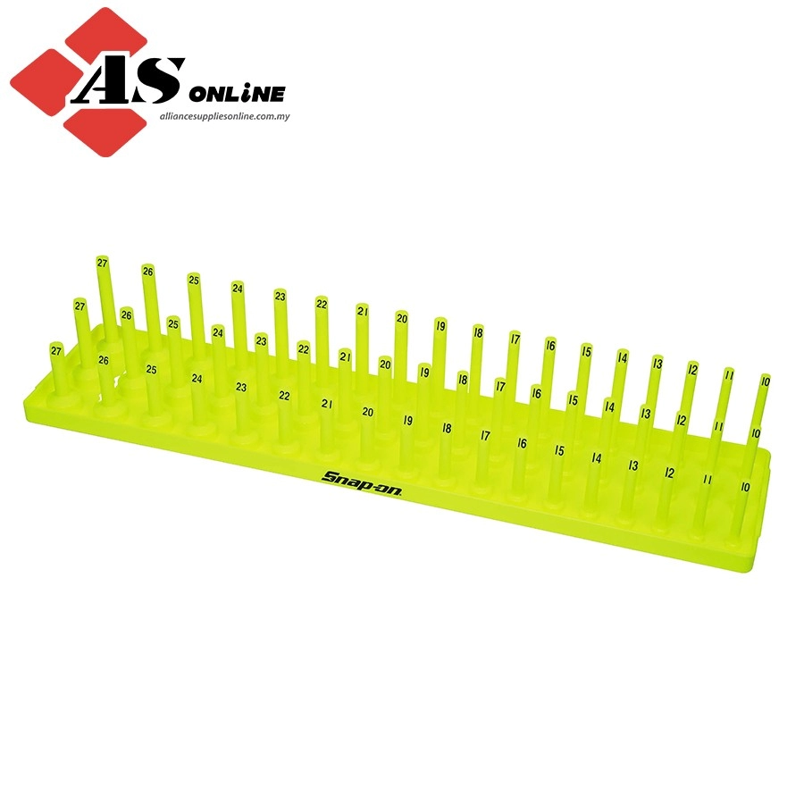SNAP-ON 1/2" 3-Row Post-Style Socket Tray (Hi-Viz) / Model: KA123METVZ