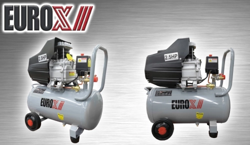 EUROX EAW2524 PORTABLE AIR COMPRESSOR - 2.5HP, 8 BAR, 24LTR, 130L/MIN