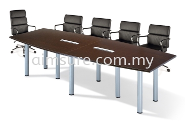 Meeting table with pole leg Walnut colour BS725