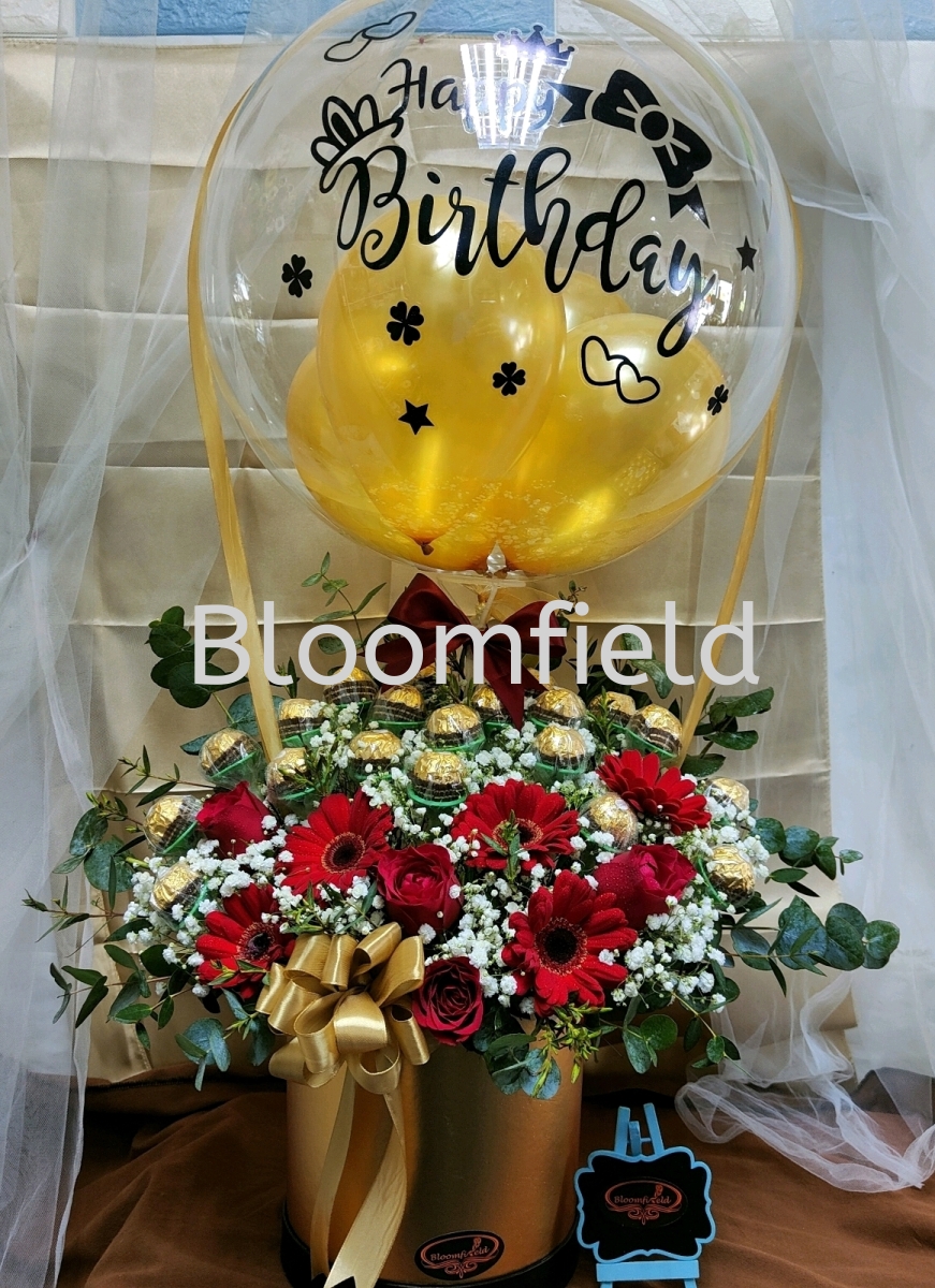 Hot Air Balloon Chocolate Flower Box - Florist in KL