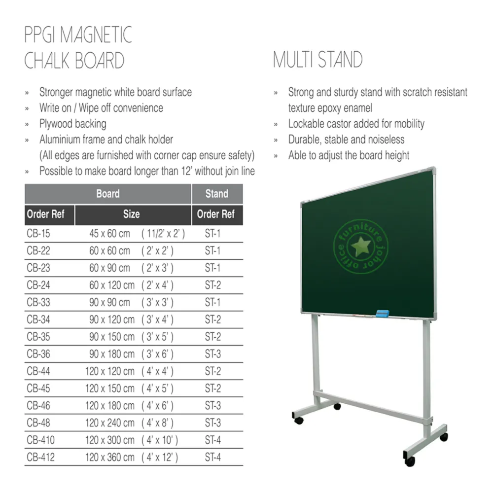 PPGI MAGNETIC CHALK BOARD 