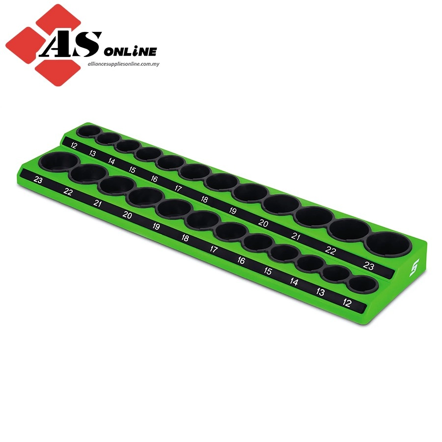 SNAP-ON 1/2" Drive Metric/ SAE Magnetic Socket Holder (Green) / Model: 12MSKTHGRN