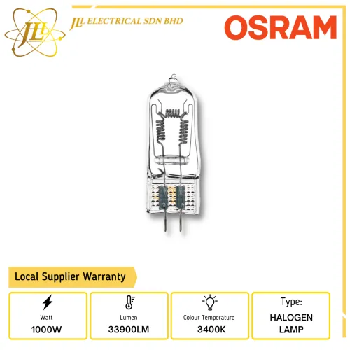 OSRAM 64575 1000W 240V 33900LM GX6.35 3400K HALOGEN LAMP 