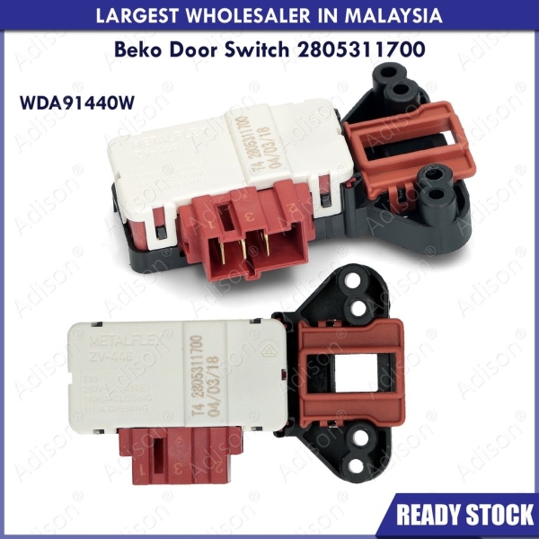 Code: 31544 Beko Door Switch 280531700/800 Door Switch / Power Switch Washing Machine Parts Melaka, Malaysia Supplier, Wholesaler, Supply, Supplies | Adison Component Sdn Bhd