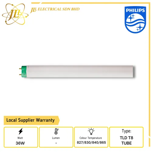 PHILIPS TLD T8 36W 2PIN G13 SUPER80 FLUORESCENT LAMP [827/830/840/865]