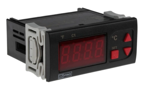  124-1054 - RS PRO Panel Mount On/Off Temperature Controller, 77 x 35mm 1 Input, 1 Output Relay, 230 V ac Supply Voltage