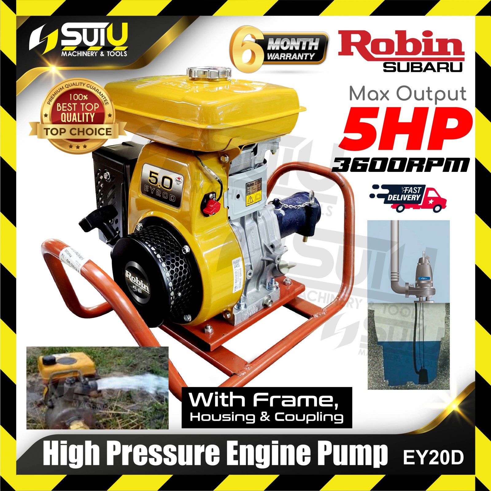 SUBARU ROBIN EY-20D / EY20D / EY20 High Pressure Engine Pump with