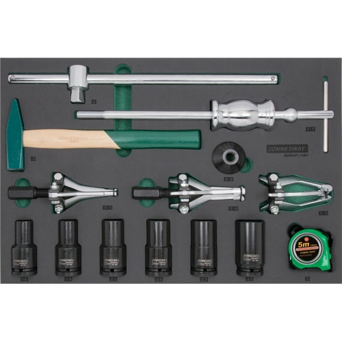 S03A4FL14SV Jonnesway 14PCS 1/2"DR. IMPACT SOCKET AND PULLER SET