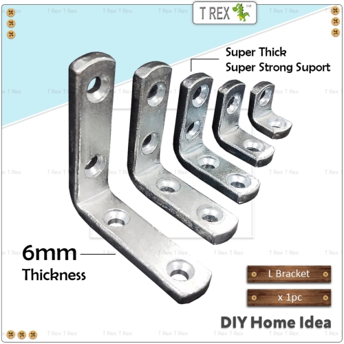 T Rex DIY Super Thick Steel Metal Angle L Bracket (Zinc) - T Rex Metalware Sdn Bhd