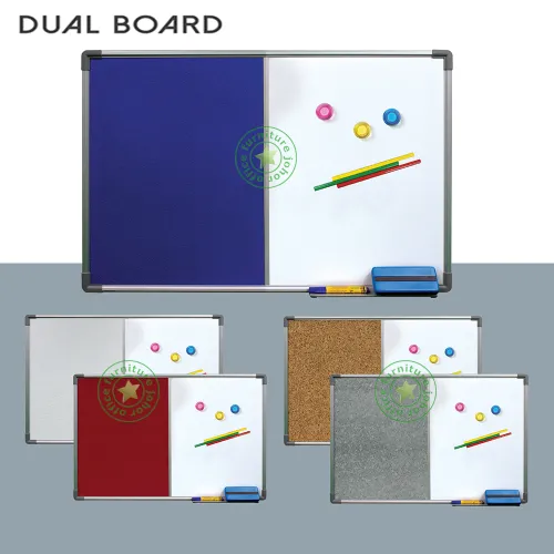 DUAL BOARD MAGNETIC WHITE BOARD-NOTICE BOARD 