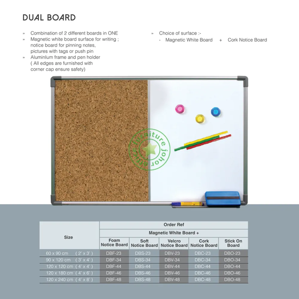 DUAL BOARD MAGNETIC WHITE BOARD-NOTICE BOARD 