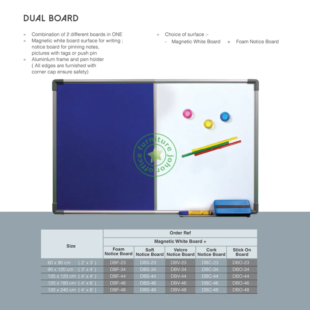 DUAL BOARD MAGNETIC WHITE BOARD-NOTICE BOARD 