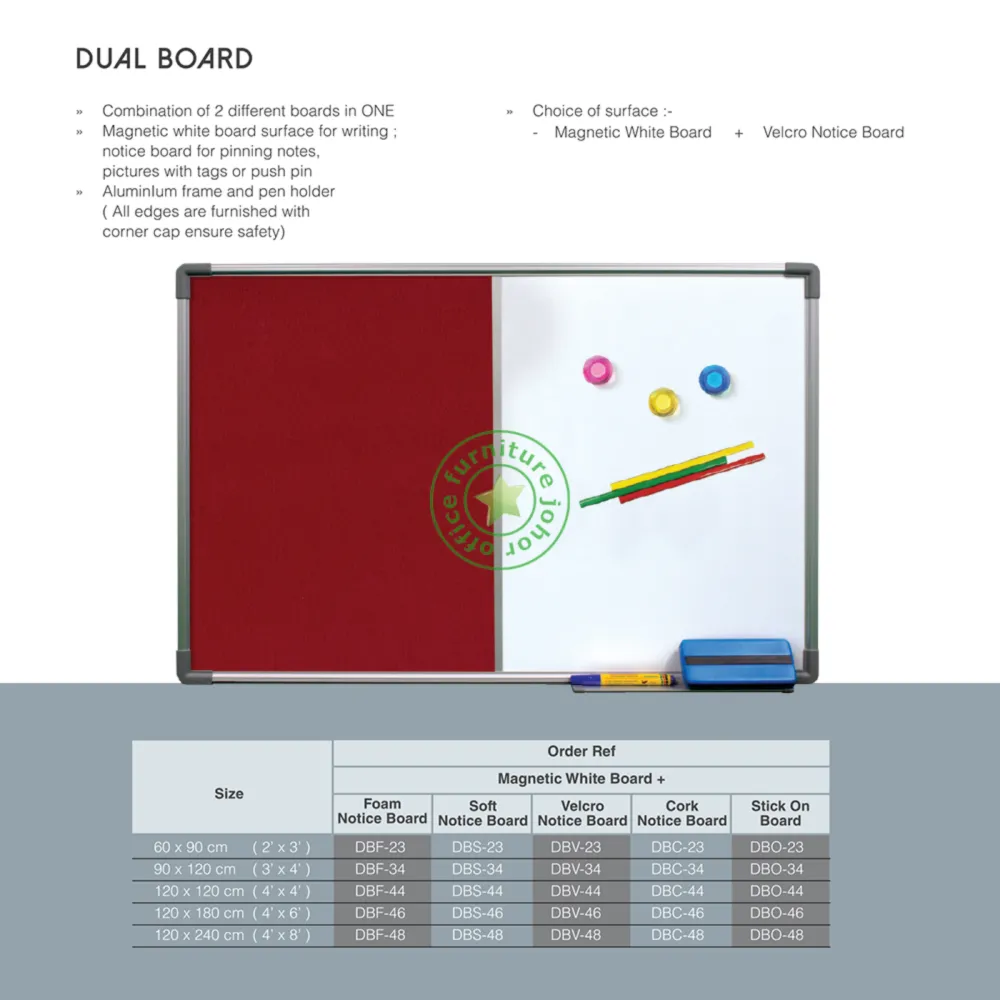 DUAL BOARD MAGNETIC WHITE BOARD-NOTICE BOARD 