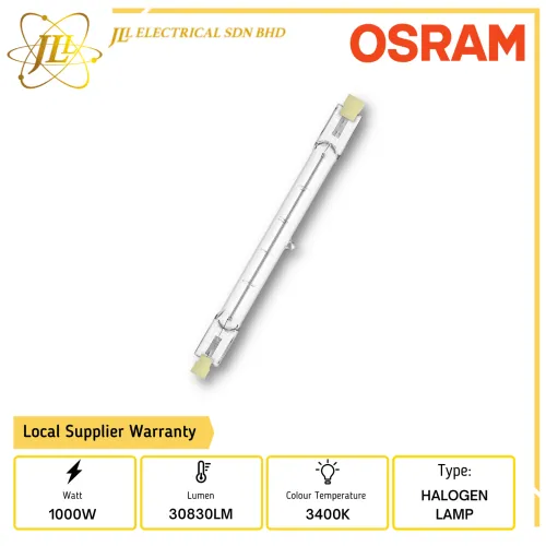 OSRAM 64580 1000W 240V RX7S 121.7MM HALOGEN LAMP