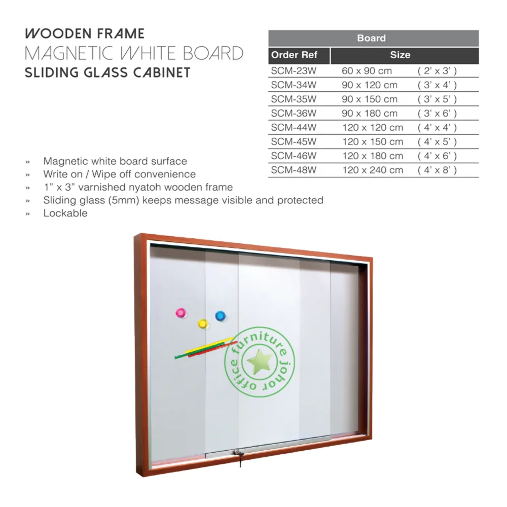 SLIDING GLASS MAGNETIC WHITE BOARD