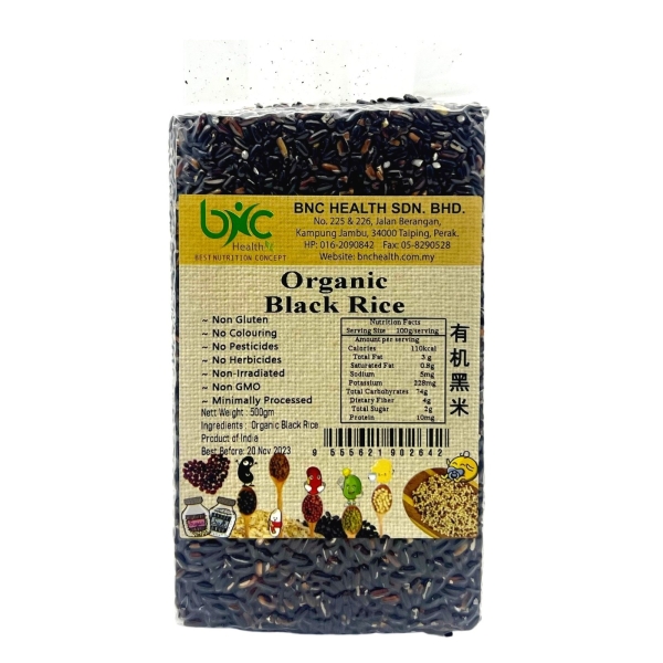 BNC ORGANIC BLACK RICE 500G Rice FOOD Perak, Malaysia, Taiping Supplier, Suppliers, Supply, Supplies | BNC Health Sdn Bhd