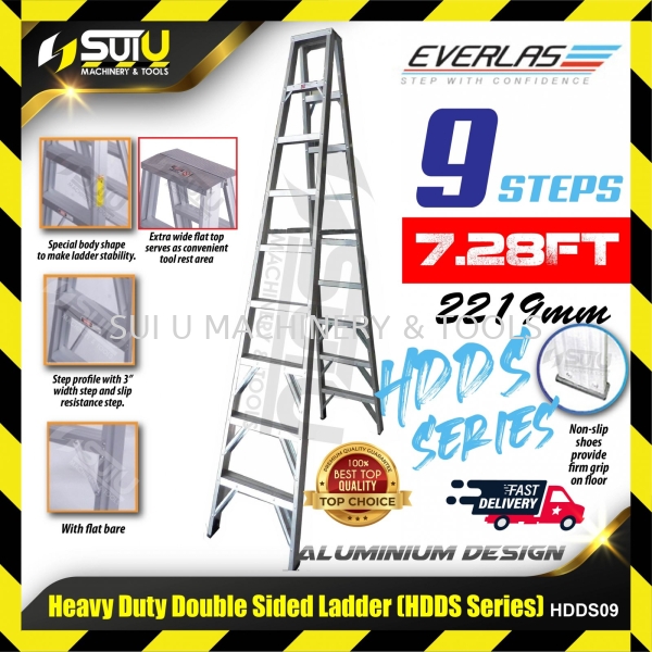 EVERLAS HDDS09 9 Steps 2219MM Heavy Duty Aluminium Double Sided Ladder  Ladder Home Improvement Kuala Lumpur (KL), Malaysia, Selangor, Setapak Supplier, Suppliers, Supply, Supplies | Sui U Machinery & Tools (M) Sdn Bhd