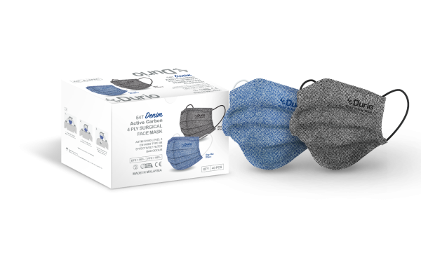 Durio 547 Denim Active Carbon 4 Ply Surgical Face Mask 542/547 Active Carbon Adult Face Mask 4 Ply Surgical Face Mask Malaysia, Johor Bahru (JB) Manufacturer, Supplier, Supply, Supplies | Durio PPE Sdn Bhd