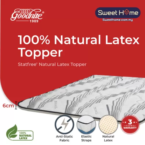 Goodnite Statfree Natural Latex Topper (Single/ Super Single/ Queen/ King)