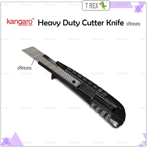 Kangaro Heavy Duty Auto-Lock 18mm Cutter Knife / MRG-18 Paper Cutter / Utility Knife Cutter / Durable Big Cutter Knife - T Rex Metalware Sdn Bhd