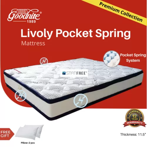 Goodnite Livoly Statfree Pocket Spring 11.5 inches  Mattress