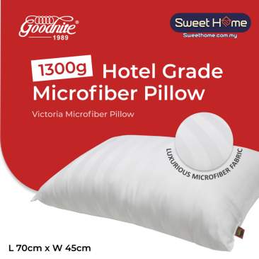 Goodnite Victoria Microfiber Pillow 70cm x 45cm x 1.3kg (100% Microfiber)