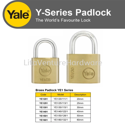 YALE BRASS PAD LOCK YE1 SERIES