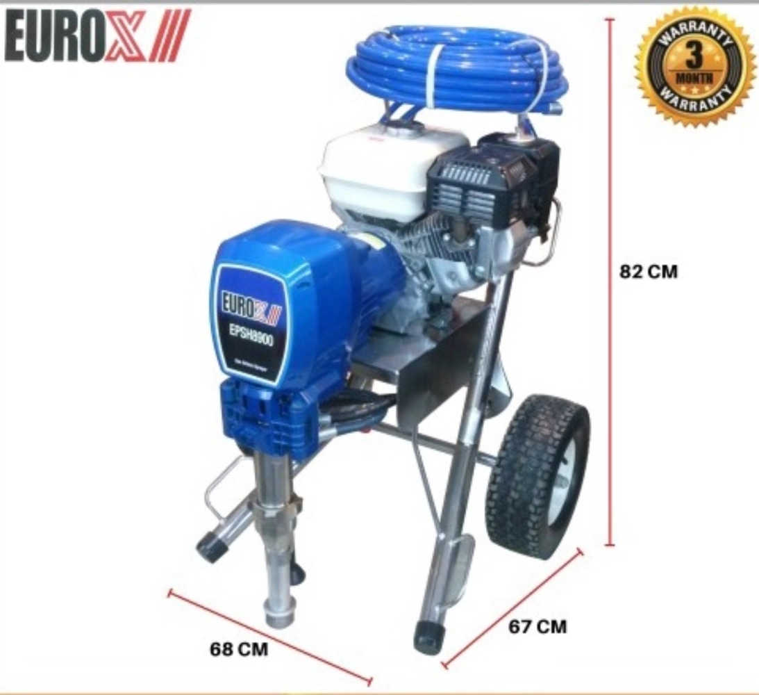 EuroX EPSH8900  AIRLESS PAINT SPRAYER (6.5HP PETROL ENGINE) C/W 15MTR HOSE