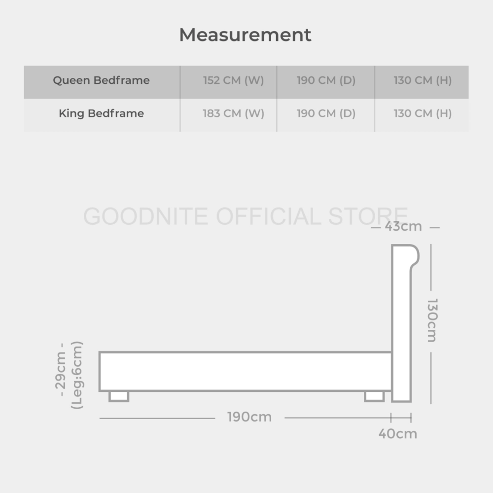 Goodnite CS8010 Bedframe (Queen/ King)