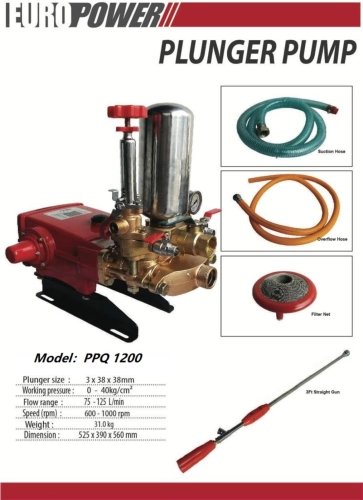 Europower PPQ1200 SPRAYER PUMP WITH STANDARD ACCESSORIES