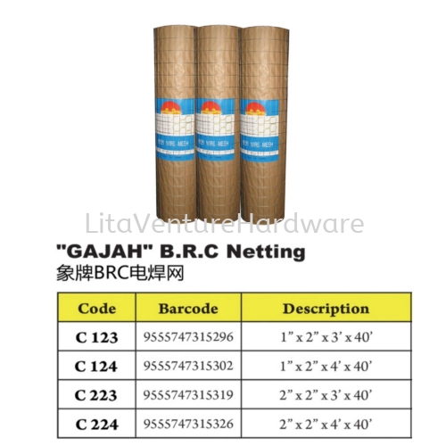 BRC NETTING BY ROLL 1X2 2X2