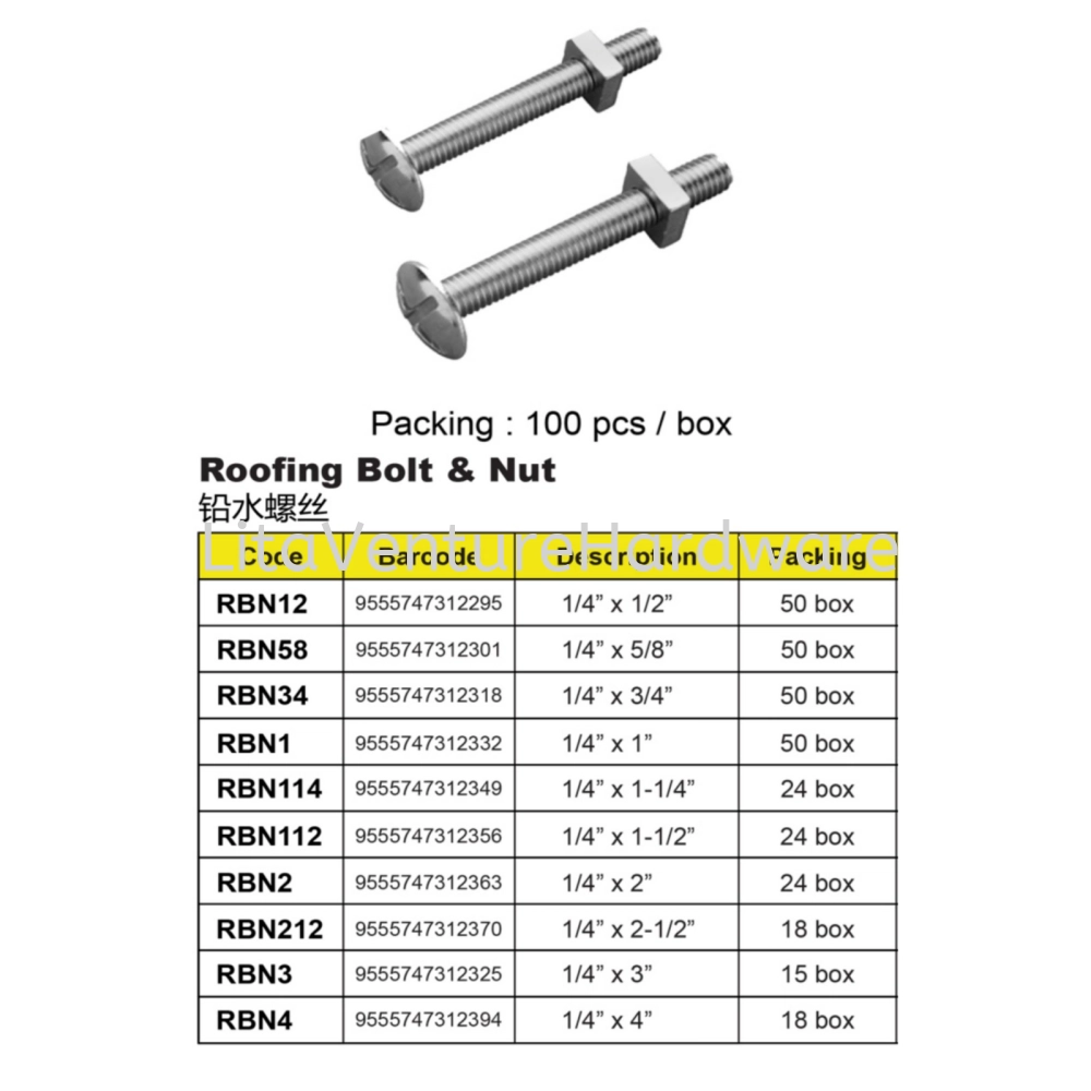 ROOFING BOLT & NUT