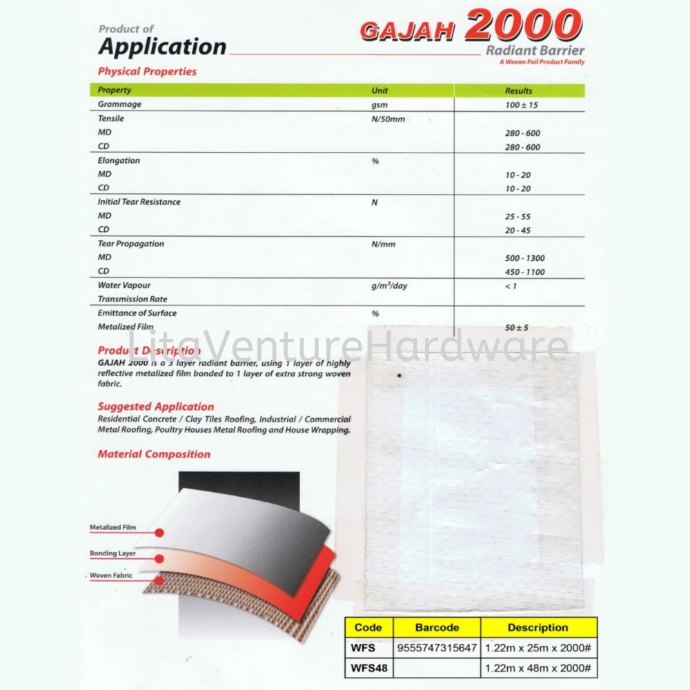 GAJAH 2000 RADIANT BARRIER