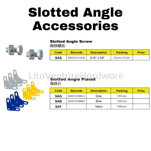 SLOTTED ANGLE ACCESSORIES SCREW BRACKET